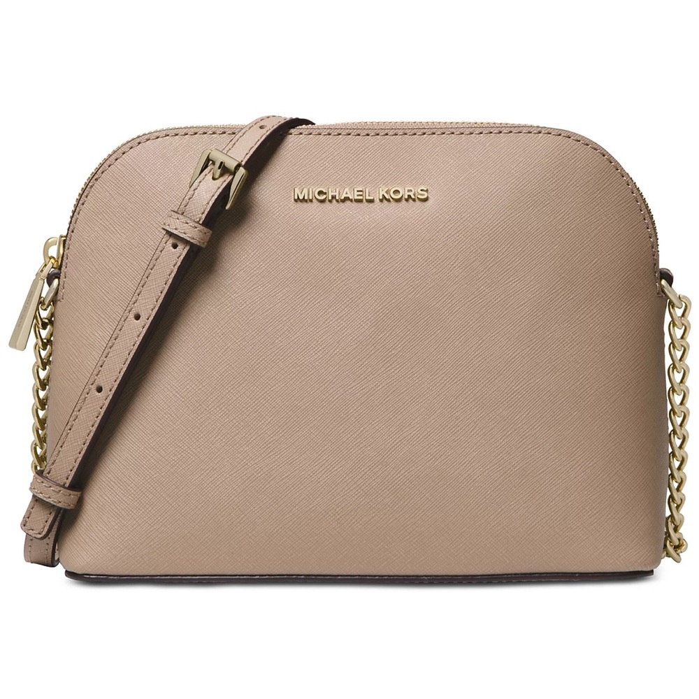 MICHAEL Michael Kors Cindy Saffiano Crossbody Neutral Taupe